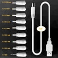 thumbnail image 3 of 5V DC Power Cord Replacement Charger, USB to DC Plug Charging Cord with 9 Connectors Adapters for Moon Lamp, Massage Wand, Router, LED Light,Speaker and More Devices (White), 3 of 6