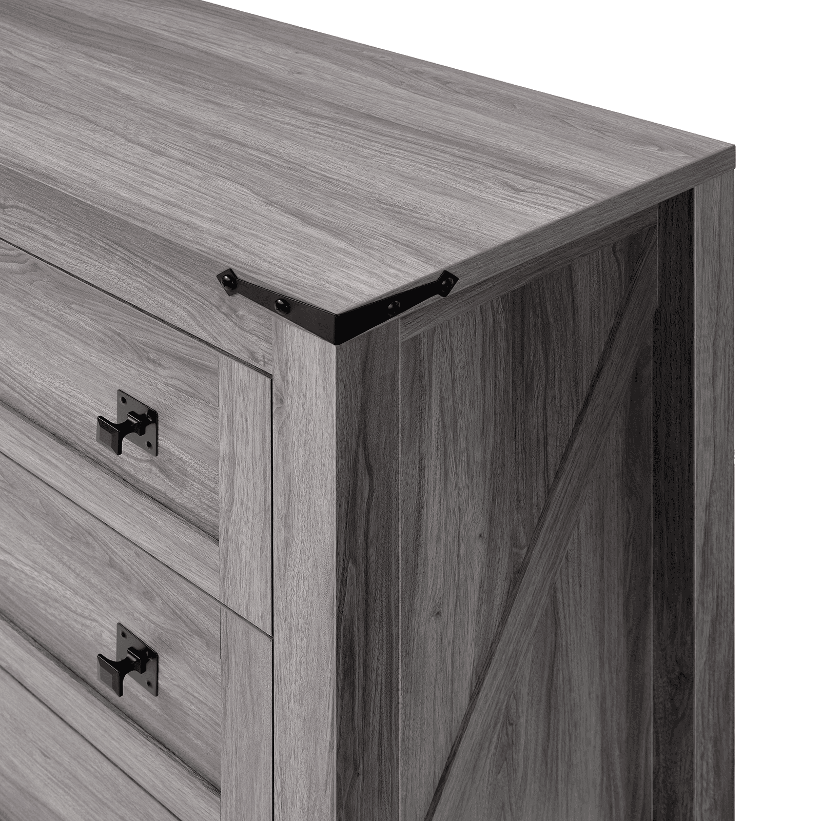 CHITOOMA Wooden Dressers for Bedroom 6 Drawer Adult, 47.2" Storage Cabine with Double Handle, Chest of Drawers for Living Room Hallway, Gray