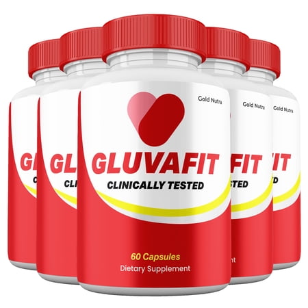 (5 Pack) Gluvafit Capsules Gluvafit Supplement Natural Blood Balance Pills Maximum Strength All Natural 30 Day Supply per bottle