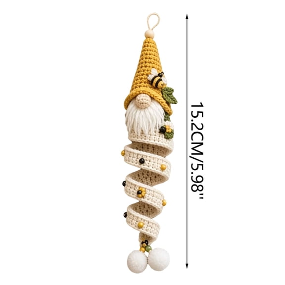 Gnome Crochet Spiral Ornament DIY Kit for Adults, Beginner Crochet Craft Set with Yarn, Hook, Stuffing, Beads and Step-by-Step Instructions, Handmade Christmas Hanging Ornaments Decor