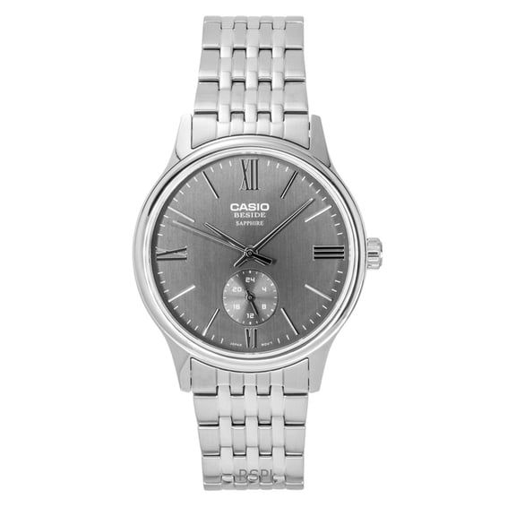 Casio Beside Analog Stainless Steel Grey Dial Quartz BMS-100D-8AV Men's Watch