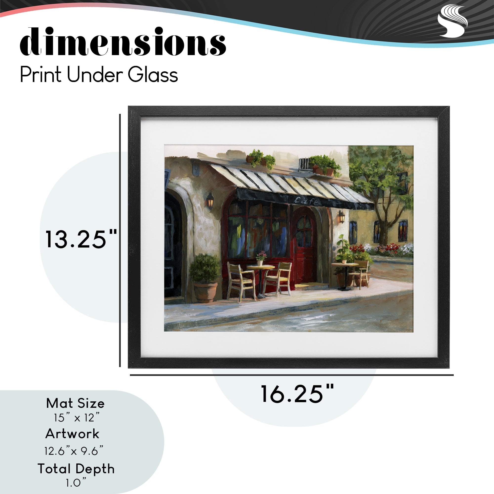 Stupell Industries Charming Sidewalk Cafe Tables Black Framed Print Under Glass, design by Nan