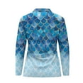 thumbnail image 5 of Yuyamidu Blue Scale Women Long Sleeve Golf Shirt Camfy Athletic Tennis Shirts Fashion Golf Clothes Workout Tops Pullover Running Hiking Activewear Size 2XL, 5 of 8