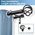 thumbnail image 3 of Urbanest Adjustable Double Curtain Rod Set Zeffoli Manhattan Finials – 1″ Front & 3/4 Back Rod With Black Rod, 84–120 Inches, 3 of 6