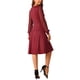 thumbnail image 3 of INSPIRE CHIC Vestidos de Manga Larga para Mujeres Cuello Redondo Elegante Cóctel Fiesta Trabajo Vestido hasta la Rodilla XL Rojo Vino, 3 of 5