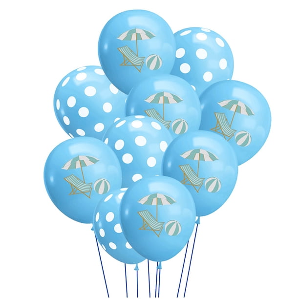 Kit de globos Summer Beach, 10 unidades, 30 g, 30 cm, látex azul