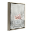 thumbnail image 3 of Stupell Industries Baby Piglets Bath Time Animals & Insects Painting Brown Floater Framed Canvas Art Print Wall Art, 25 x 25, 3 of 9