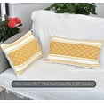 thumbnail image 3 of Cotton Woven Designer Lumbar Throw Pillow Covers Mustard Yellow / Cream White, 12 x 20 inches | Oblong Small Rectangular Pillow Cases Set of 2, 3 of 6