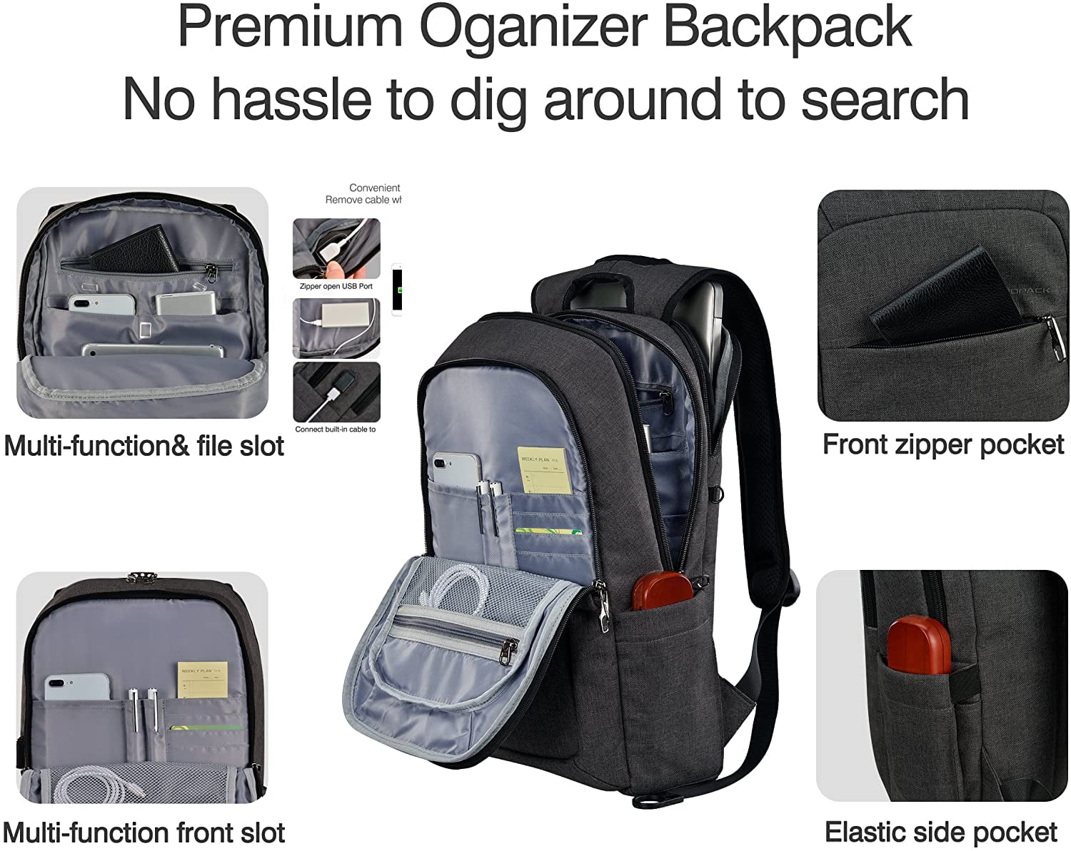 kopack 17 inch anti theft laptop backpack