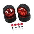 thumbnail image 5 of Kuntesetty RC Wheel Rims Rubber Tires Kit Replacement M3 Wheel Nut for 144001 1:12 1:18 Red, 5 of 9