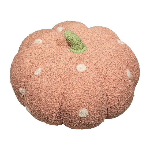 Cojín de Peluche Suave con Forma de Calabaza de Halloween | Diseño Realista de Enredadera Naranja y Verde | Varios Tamaños de 20 a 35 Cm | Decoración para Fiesta de Halloween, Acción de Gracias y Nav