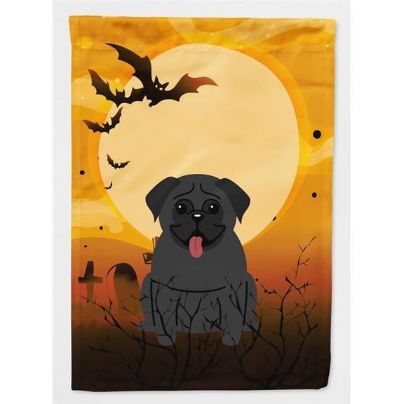 Halloween Pug Black Flag Canvas House Size