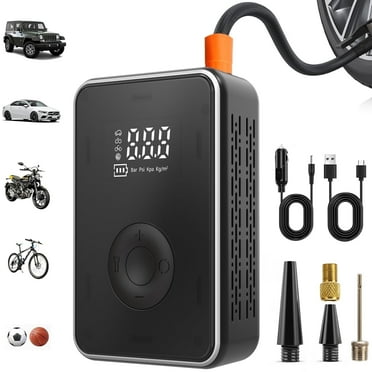 Kivdit Tire Inflator Portable Air Compressor,6000mAh Cordless Air Pump with LCE Display,Auto Shutoff & LED Light,150 PSI Air Pump for Car/Motorcycle/Bike/Ball