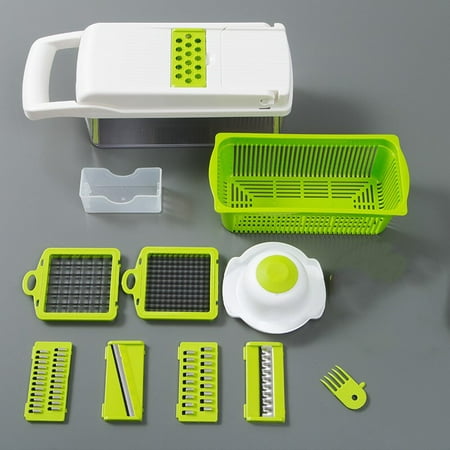 

Vegetable Cutter 8 In 1 6 Dicing Blade Slicer Shredder Fruit Peeler Potato Cheese Drain Grater Chopper Kitchen Accessories Tools