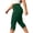 Green, variant on cocolona Womens Plus Size Capri Yoga Leggings Elastic Waist Splited Leg Gym Workout Running Cropped Pants with Pockets