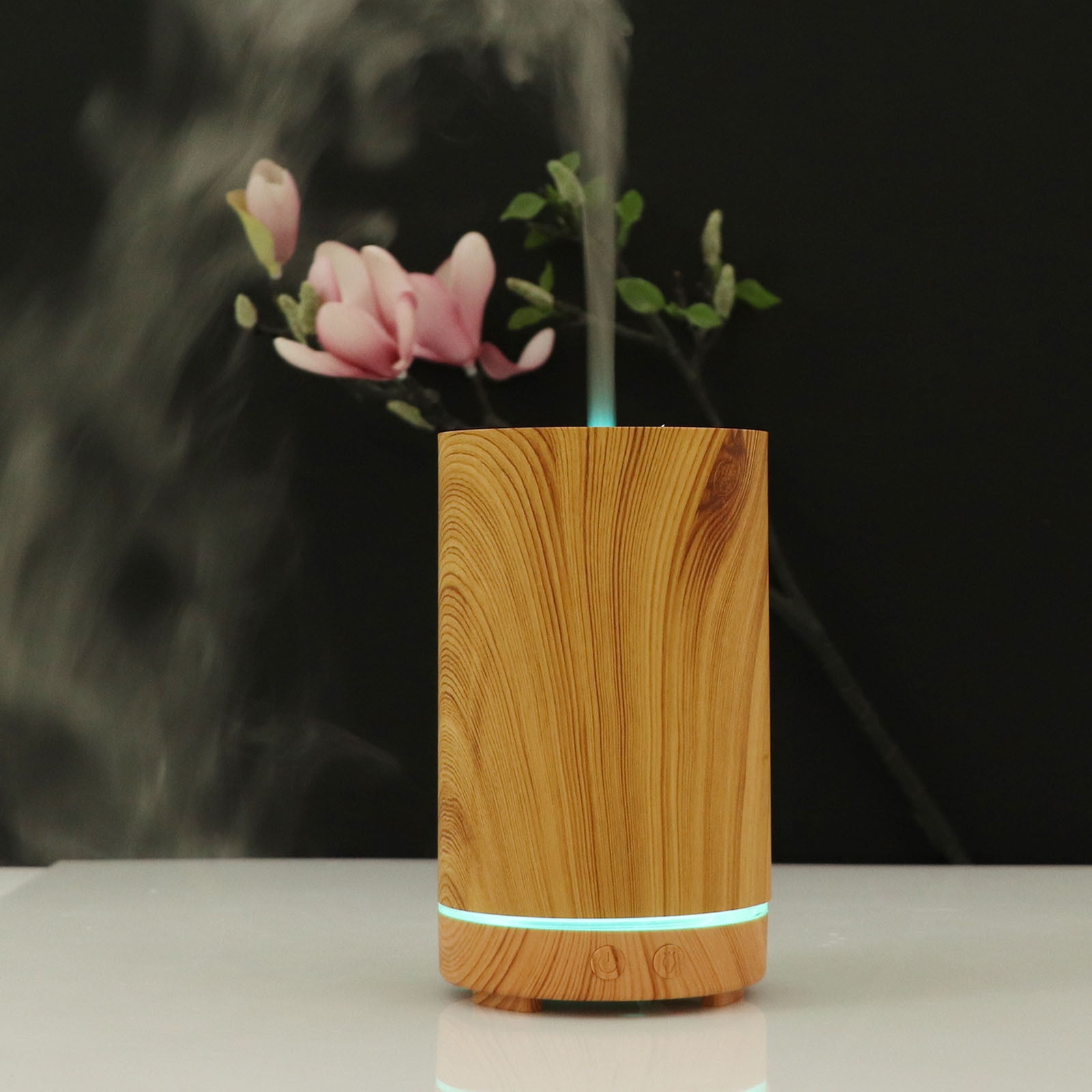 Wovilon Humidifiers For Bedroom Humidifiers For Large Room Humidifiers For Baby, Bamboo Home 200Ml Mini Wood Grain Desktop Colorful Aroma Diffuser Humidifier