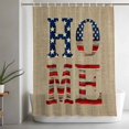 thumbnail image 5 of Beige Vintage Shower Curtain Set, Waterproof Shower Curtains for Bathroom, American Flag Farmhouse Retro Art Rustic Washable Fabric Cloth Bath Curtain for Bathtub Decoration with Hooks 60x72 Inches, 5 of 9