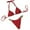 Red, variant on Abcnature Women's Bikini Swimsuits Sets, Thong Bikini Sets Summer Solid Tank Two-Piece Velvet Rhinestone Metal Chain Bikini Swimwear Bikini Sets for Women Black L