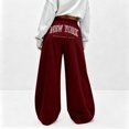 thumbnail image 2 of New York Graphic Baggy Sweatpants Trendy Wide Leg Y2k Bow Sweatpants Elastic Waist Drawstring Comfort Sweat Pants for Women, 2 of 8