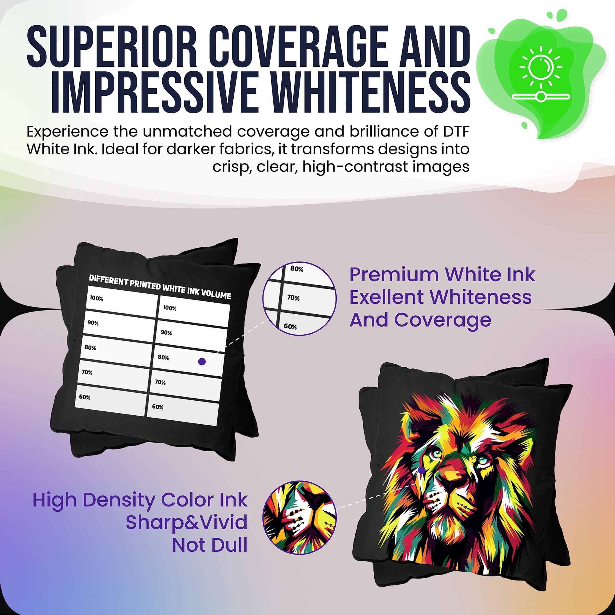 DTF White Ink Premium Direct-to-Film Transfers | High-Quality Ink Set for DIY Transfers | Create Your Own Custom Prints