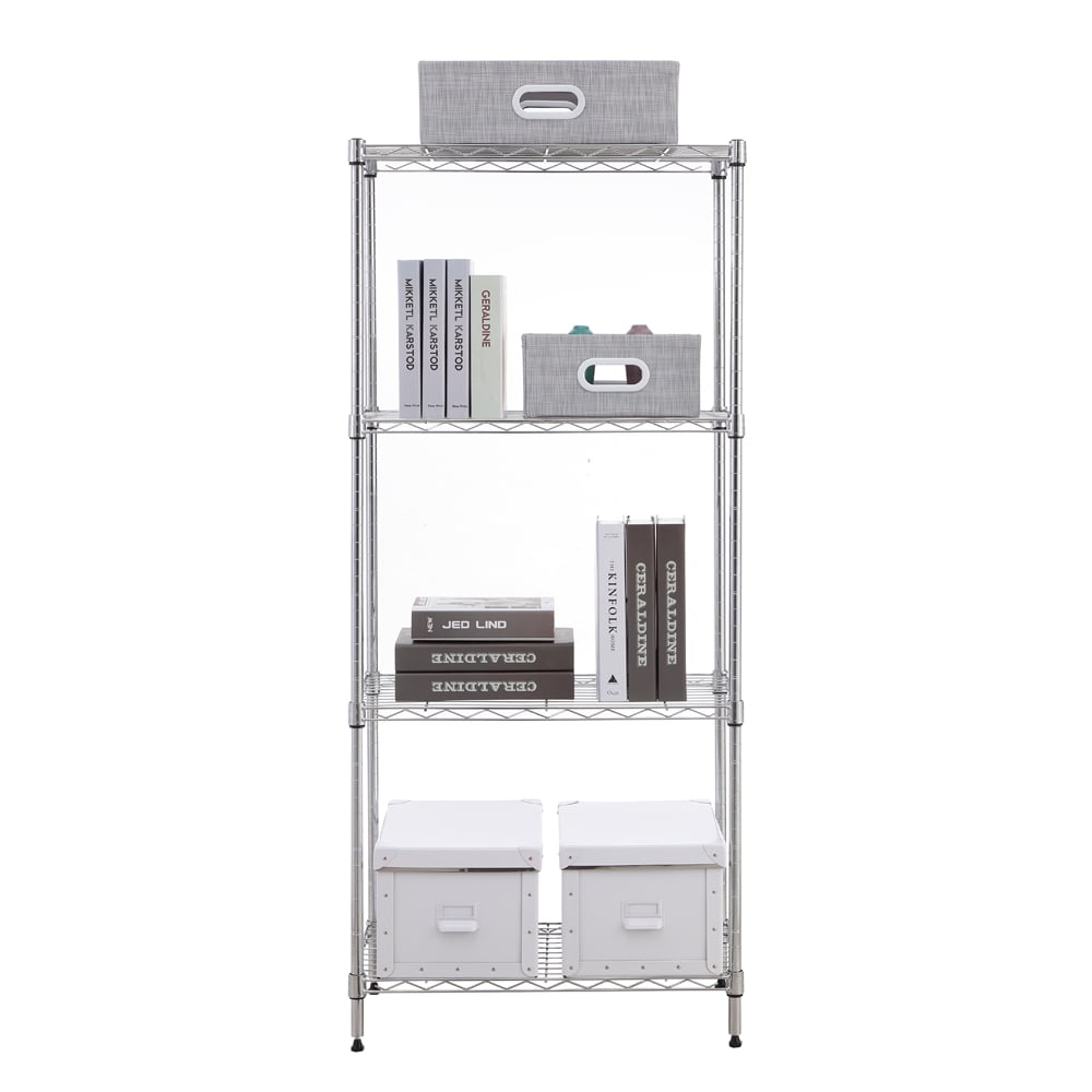4 tier chrome utility wire shelving unit 14x30x47in