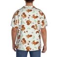 thumbnail image 3 of Uemuo Squirrel Playing Pattern Cotton Linen Short Sleeve Shirts,Casual Lightweight Button Down Shirts,Vacation Beach Summer Tops-, 3 of 7