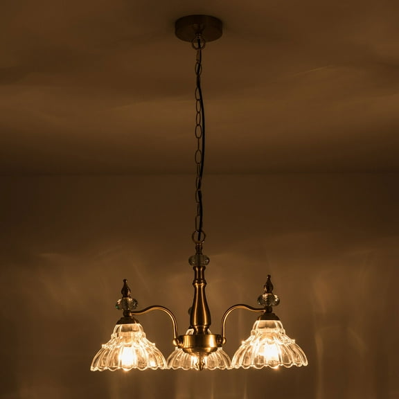 Gold Chandelier Light 3 Lights Chandeliers Lamp Modern Pendant Light Fixtures Applicable Area 10-20m²/107-215ft²