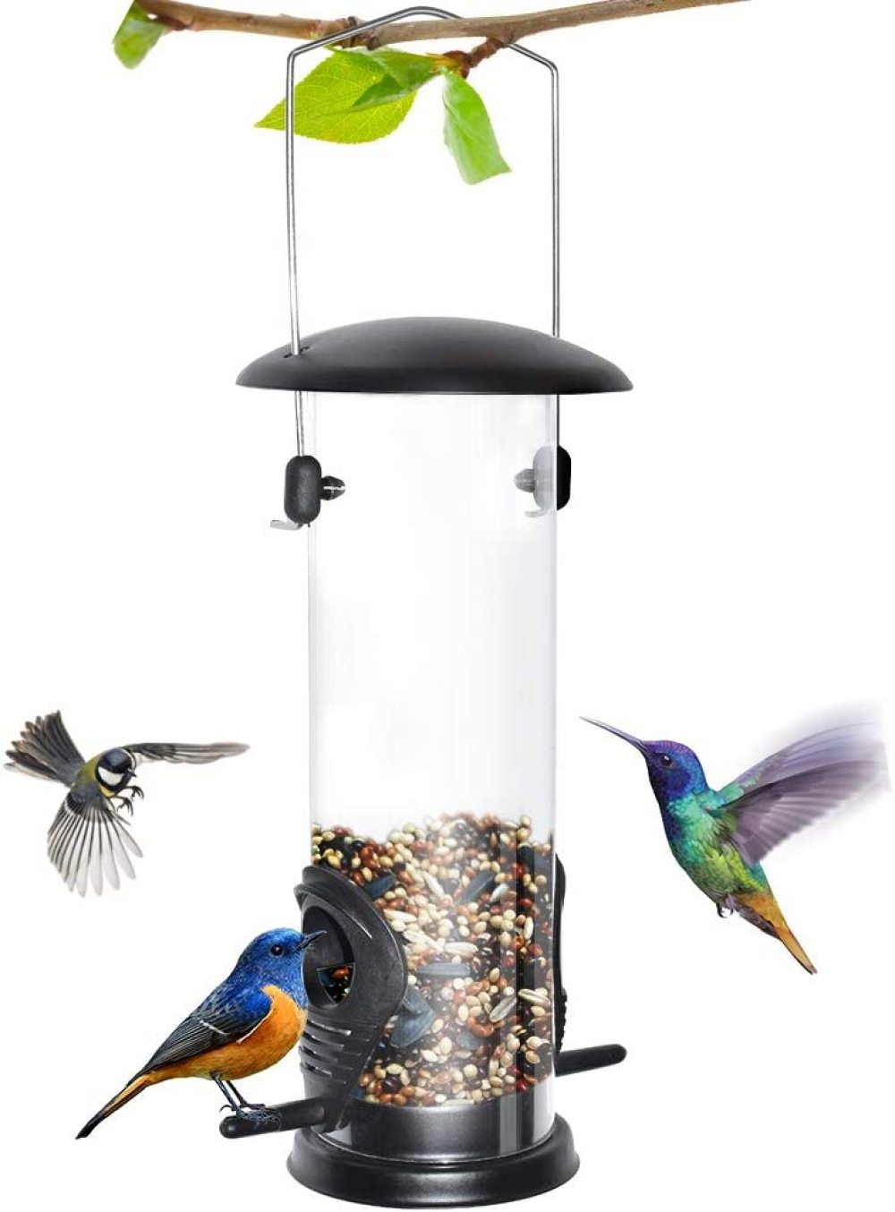 JuIShareE Bird Feeder for Outside Hanging Wild Birds Feeder with 2