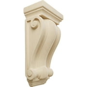 Ekena Millwork 7 1/2"W x 4 1/2"D x 14"H Cole Pilaster Wood Corbel, Rubberwood