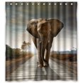 thumbnail image 1 of ABPHQTO Walking Elephant Cortina de ducha Cortina de ducha impermeable 160x180 cm, 1 of 2