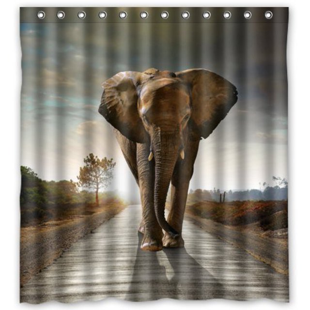 ABPHQTO Walking Elephant Cortina de ducha Cortina de ducha impermeable 160x180 cm