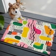 thumbnail image 3 of 2x3 Ft Entryway Area Rug, Contemporary Color Block Kitchen Rug Runner Washable Floor Mat, Striped Abstract Art Non Slip Indoor Door Mat Throw Carpet for Bathroom Living Room Bedroom, 3 of 8