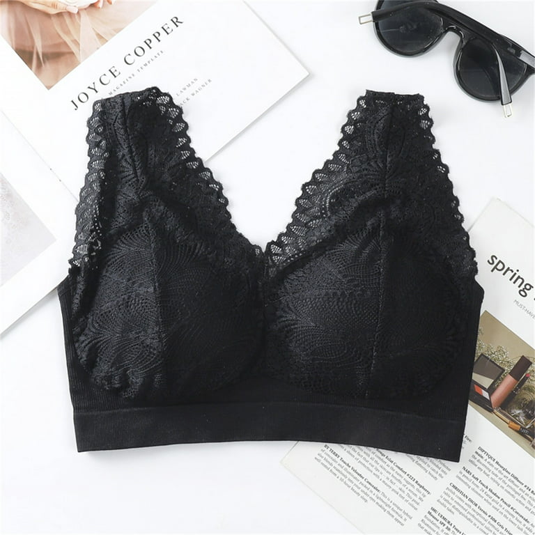 TIANEK Removable Paded for Ladies Fashion Strap Bra Sexy Lace Bra Everyday  Bra Underwear Clearance 