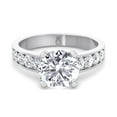 thumbnail image 2 of Marina - Moissanite Round Cut Lab Diamond Engagement Ring with Sidestones, 2 of 4