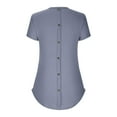 thumbnail image 6 of Women's Short Sleeve Tops Summer Casual Knit Loose Flowy Curved Hem Crew Neck Shirts Soft Breathable Blouses (L, Gray), 6 of 7