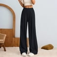 thumbnail image 2 of Women's Casual Pants High Waist Wide Leg Loose Fit Comfortable Elastic Waist Pants For Daily Wear Vacation Spring Summer Fall, 2 of 5