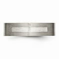 thumbnail image 4 of Titanium Flat 6mm 925 Sterling Silver Inlay Brushed Band Size: 11; for Adults and Teens; for Women and Men, 4 of 7