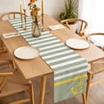 thumbnail image 3 of Anchor Sage Green Table Runner - 60 Inch Long, Kitchen Dining Table Runner Dresser Scarves, Yellow Nautical White Geometric Stripe Farmhouse Decor for Coffee Tables Wedding Party Banquet, 3 of 8