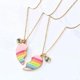 thumbnail image 4 of KAIYANG 2 piezas de collares Bff, collar de amistad, joyería, colgante, cadena, regalos (corazones coloridos), 4 of 4