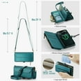 thumbnail image 6 of Compatible with iPhone 16e/SE 2025/SE 4 Zipper Wallet Phone Case Tempered Glass Screen Protector Crossbody Lanyard Strap Flip Card Holder Slot Cell Cover for i Phone16e i16e 16 e SE4 Women Green, 6 of 9