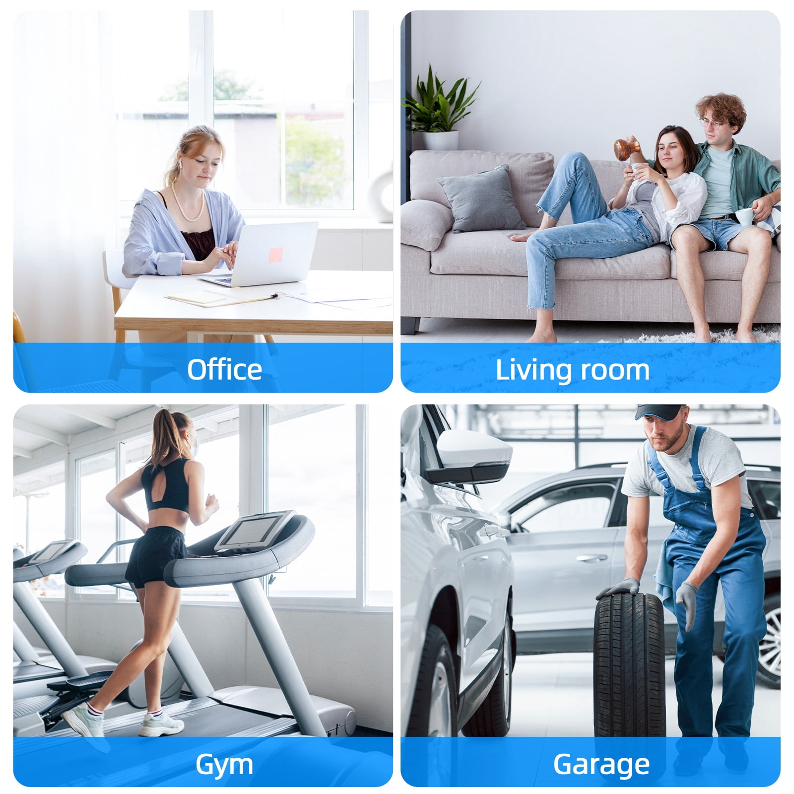 BEYOND BREEZE 9 inch High Velocity Industrial Floor Fan, 3-Speed Heavy Duty All Metal Cradle Floor Fans with Adjustable Tilt for Living Room, Kitchen