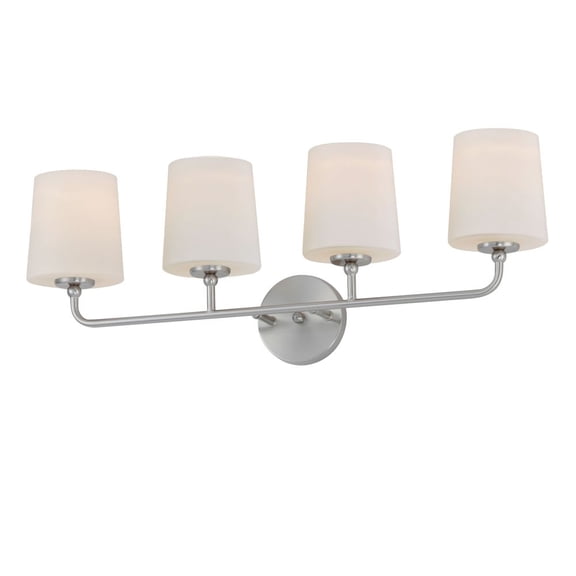 Bristol 4 - Light Satin Nickel / Silver Modern / Transitional Incandescent Glass And Steel