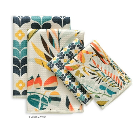 Colorful Leaves All Purpose Microfiber Towel, Set of 4