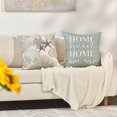 thumbnail image 5 of Summer Take Me to The Beach Coral Starfish Throw Pillow Covers, 18 x 18 Inch Home Sweet Home Motto Blue Cushion Case for Sofa Couch Set of 4, 5 of 6