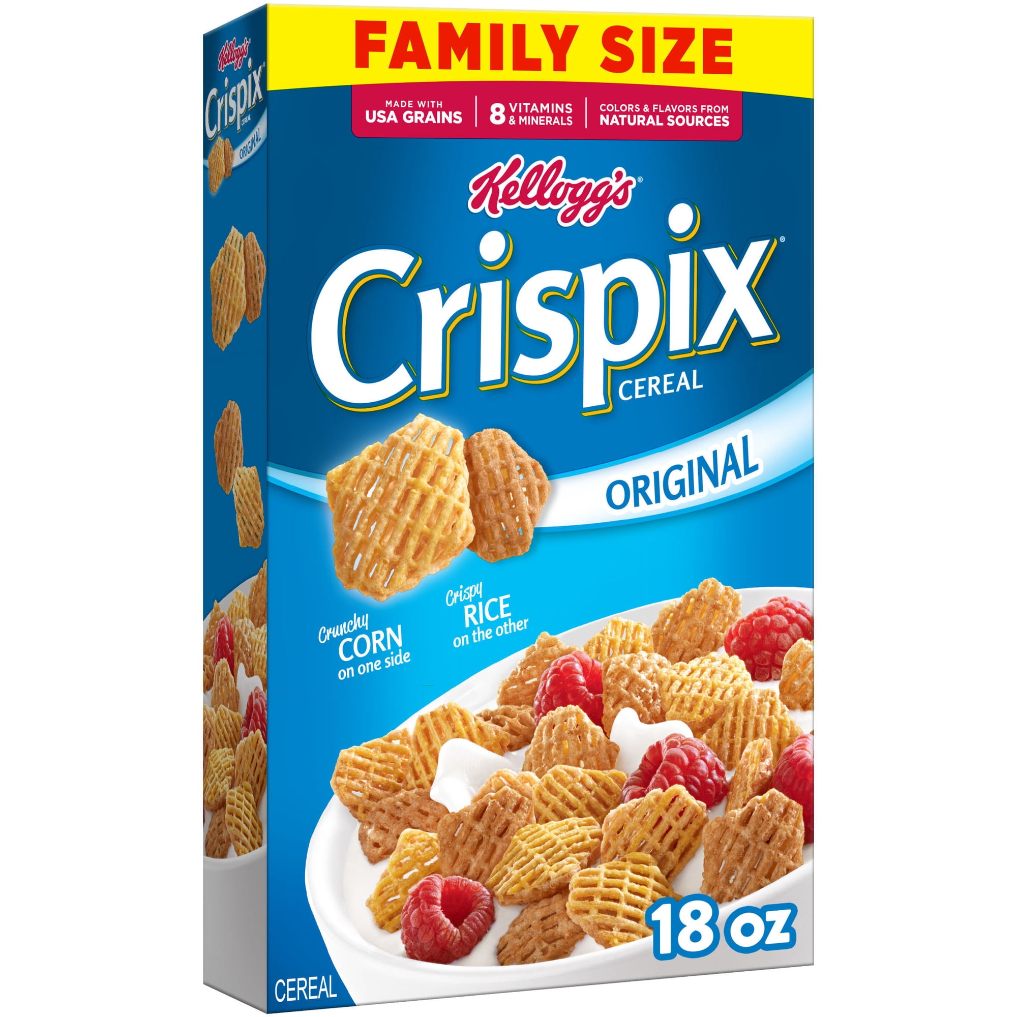 Kellogg's Crispix Original Breakfast Cereal, Fat Free, Family Size, 18 oz