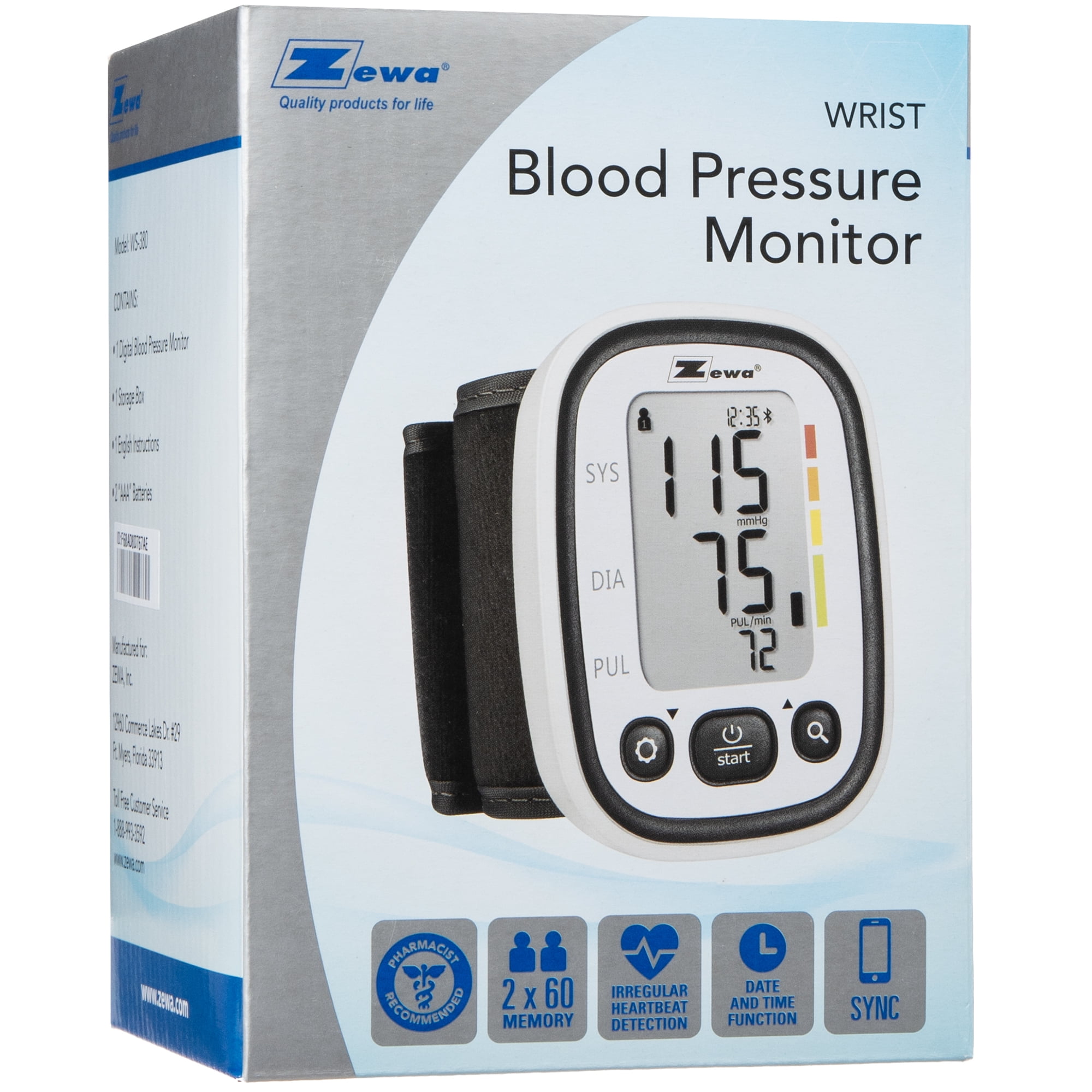 Zewa Premium Automatic Wrist Blood Pressure Monitor with