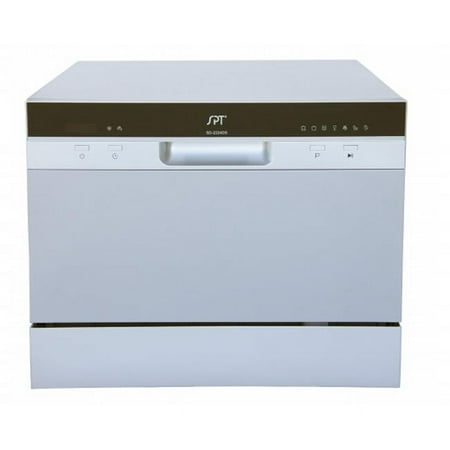 Sunpentown Countertop Dishwasher with Delay Start in Silver