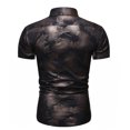 thumbnail image 4 of Camisa de manga corta con estampado de corte slim y botones informales para hombre Pompotops  oipoqjl47577, 4 of 4