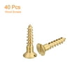 thumbnail image 3 of Uxcell 40Pack M4 x 16mm Brass Slotted Drive Flat Head Wood Screws Self Tapping Screw, 3 of 6