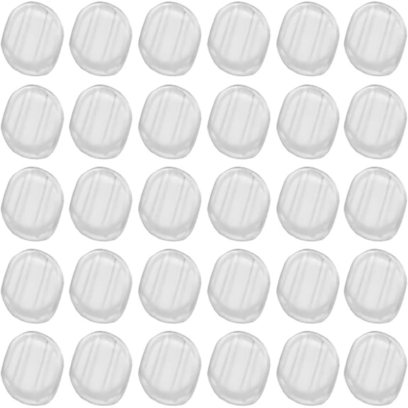 Silicone Earring Pads 30 Pack, Clip-On Earring Backs Cushions for Comfort, Clear 12x15mm Replacement Earring Grips for Clip Earrings